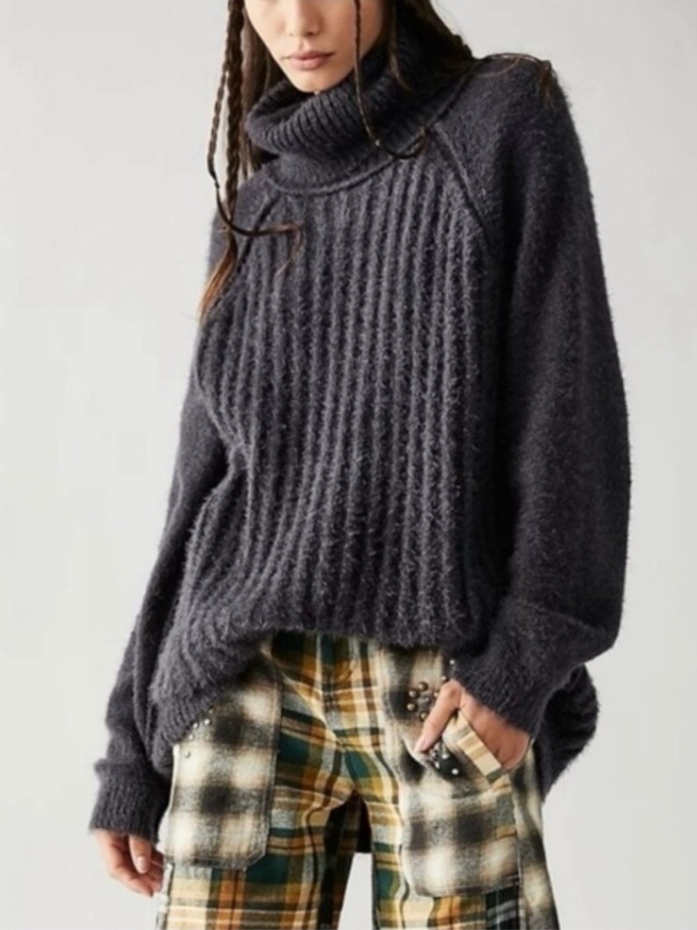 FREE PEOPLE Big City Turtleneck Chunky Sweater
